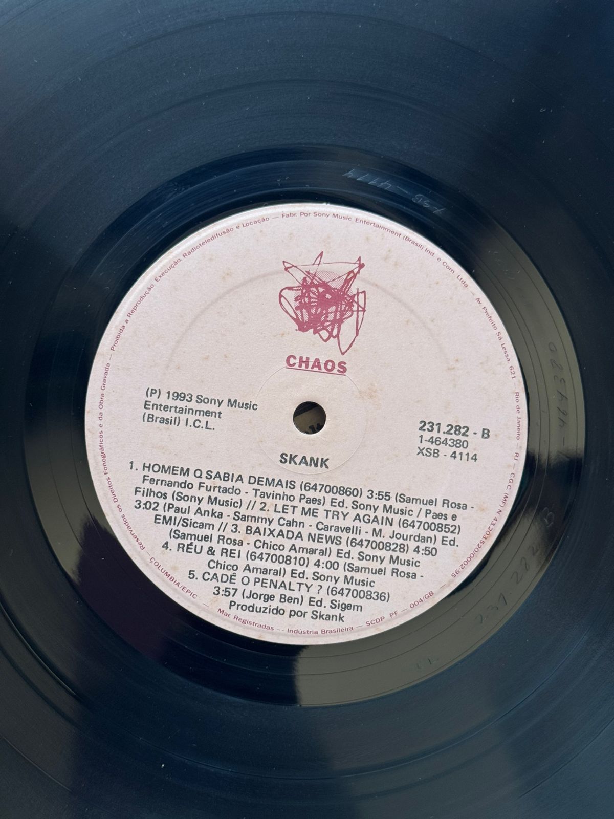Lp Skank Chaos 1993 Com Encarte (Usado)