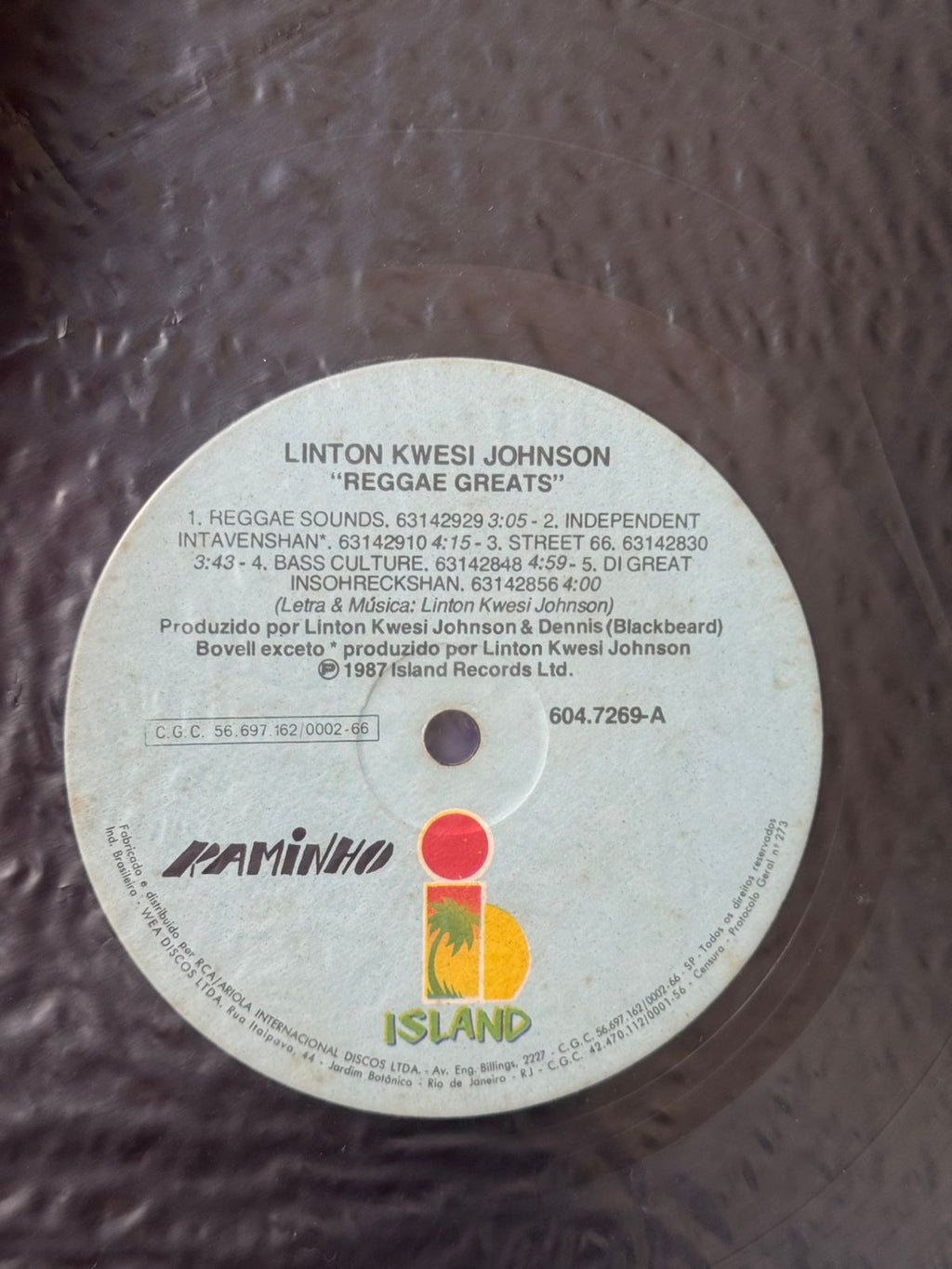 Lp Linton Kwesi Johnson Reggae Greats 1987 (Usado)