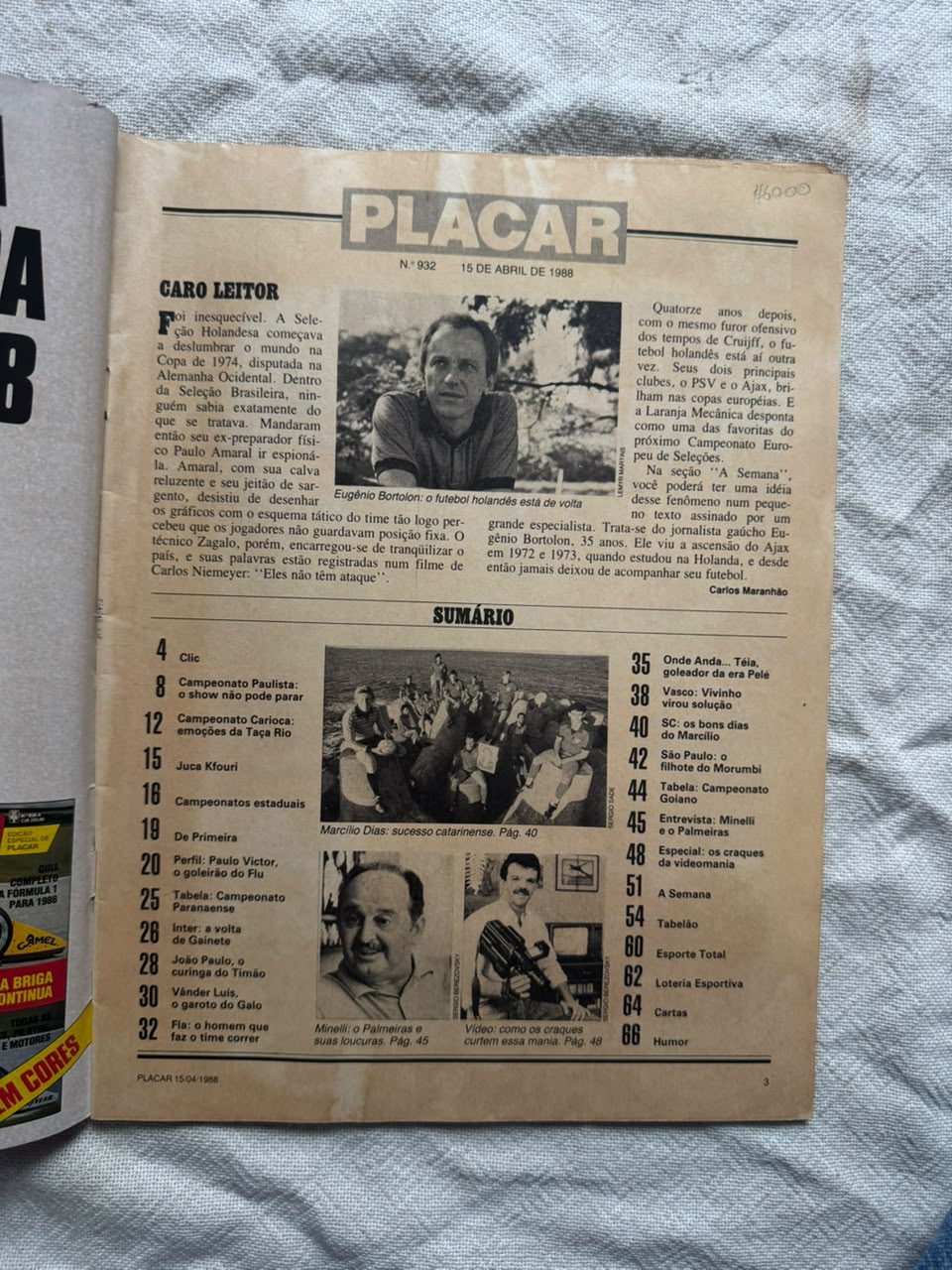 Revista Placar A Violência Precisa Acabar 15 Abril 1988 N932 (Usado)